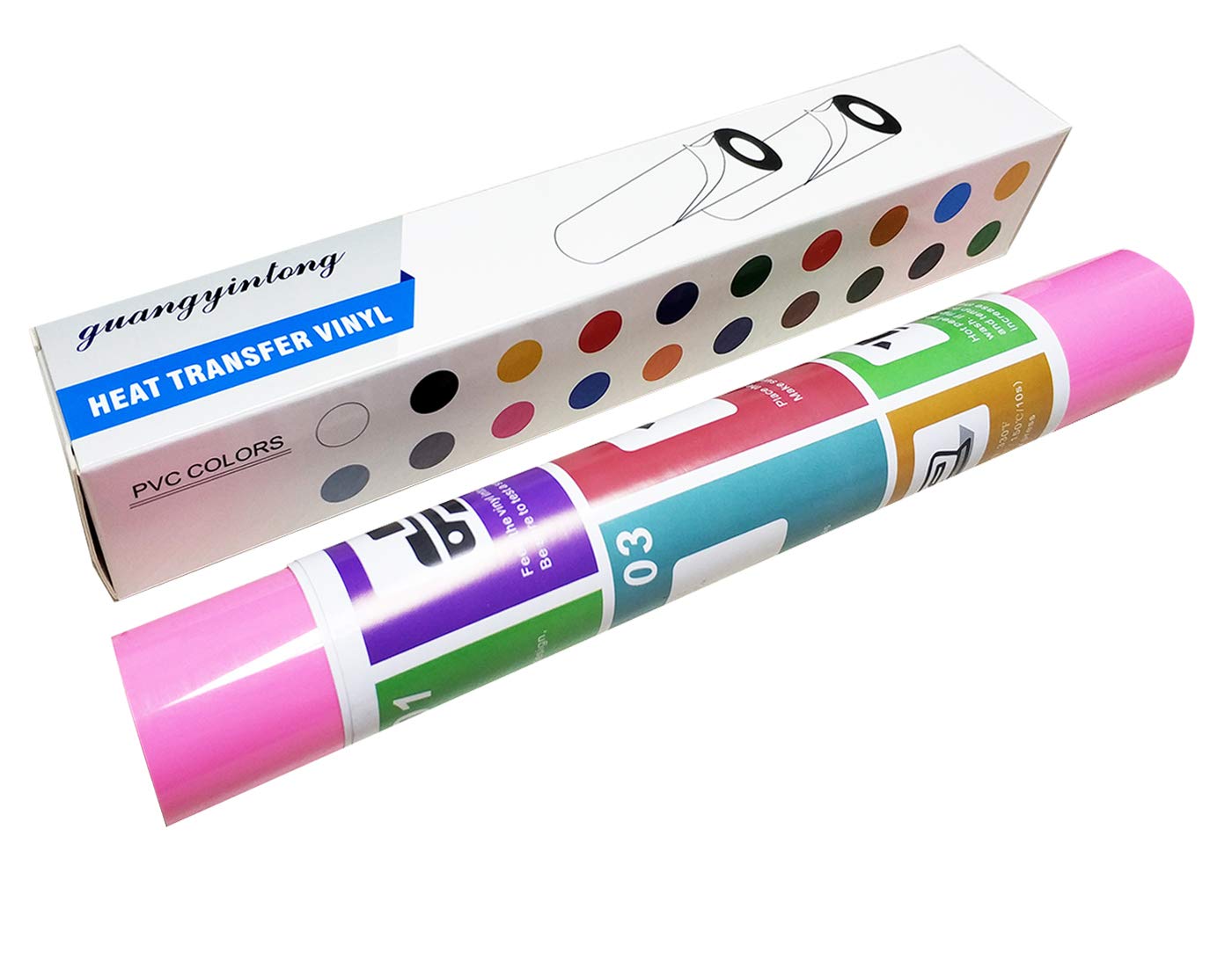 Guangyintong Pink Heat Transfer Vinyl (HTV) Roll - 12