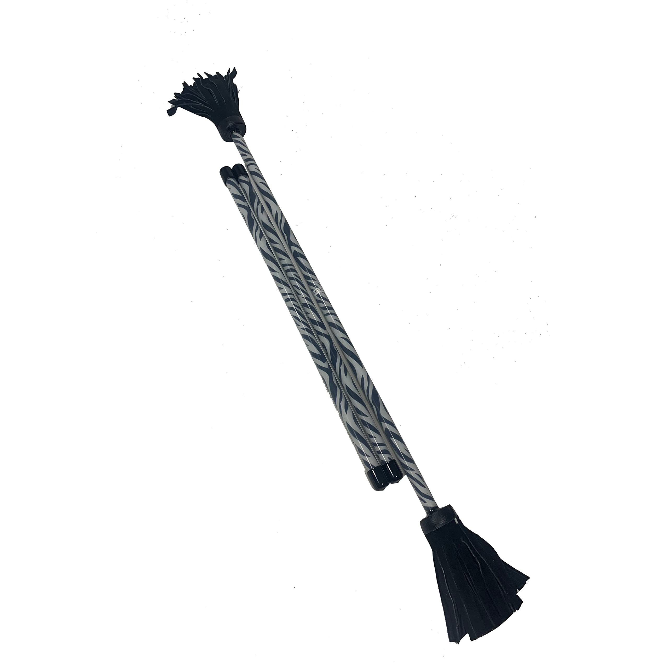 Flower Juggling Stick - Professional Devil Sticks for Beginners & Kids - Zebra Pattern Design - Adjustable Size (White) - Perfect for Circus Performances, Street Shows & Skill Development