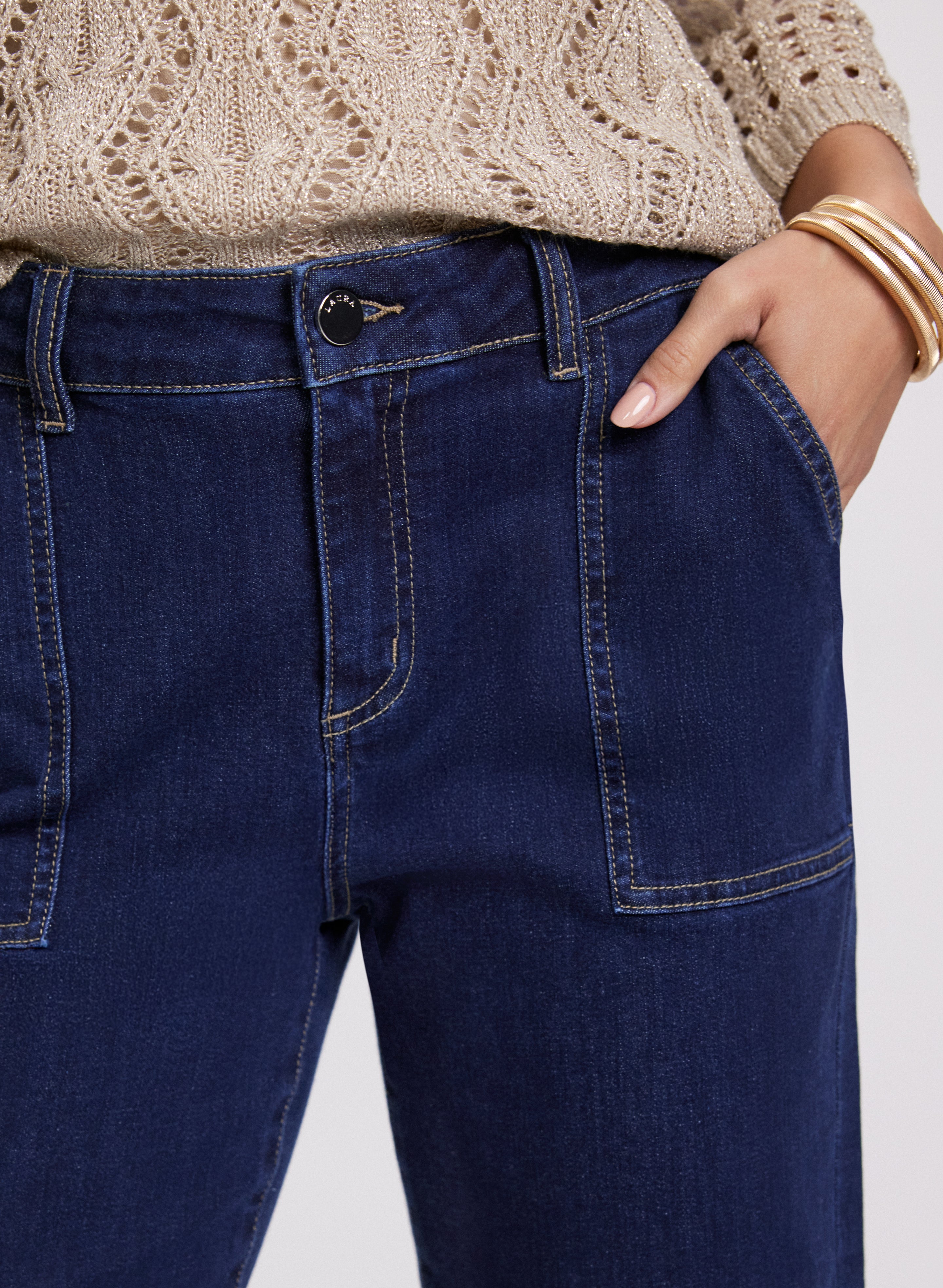 Stylish Cropped Wide Leg Jeans for Women - High Waist Distressed Denim Pants - Perfect for Casual Outfits & Summer Fashion