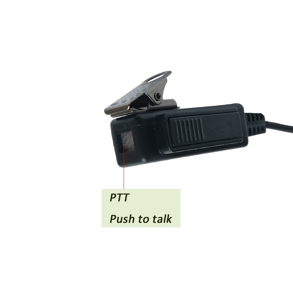 BVMAG Acoustic Tube Earpiece Headset with Microphone - PTT Compatible with Motorola XPR3500 XPR3550E XPR3000 XPR3300 Two Way Radios - Ideal for Security, Construction & Industrial Communication