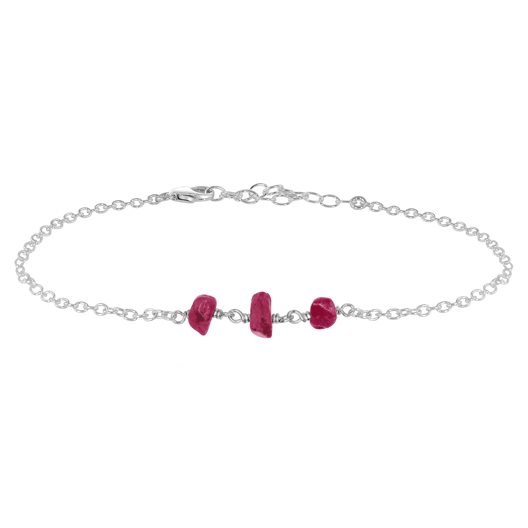 Elegant Ruby Beaded Chain Anklet for Women - Adjustable Bohemian Ankle Bracelet - Perfect for Beach, Summer Outfits & Boho Fashion