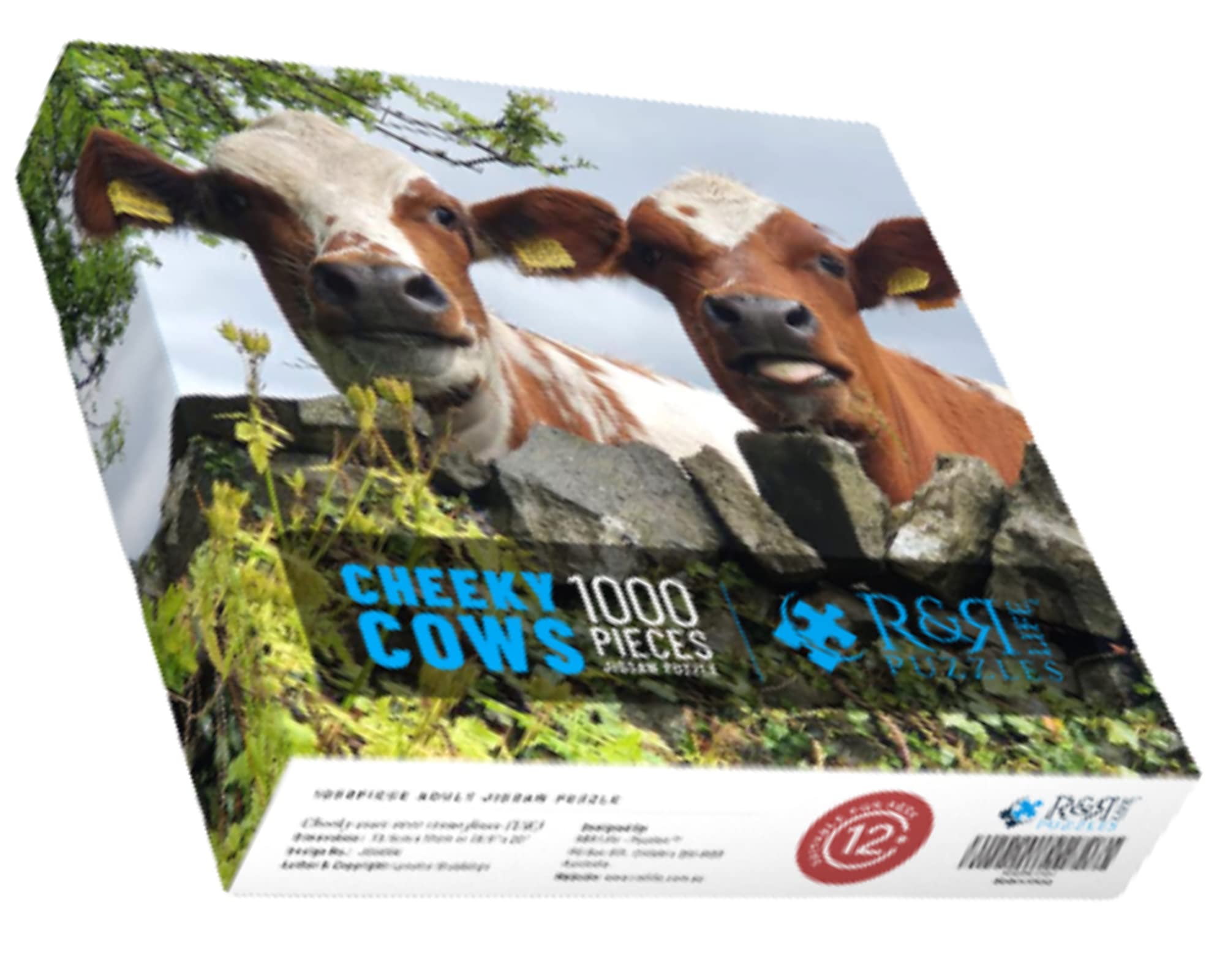 1000 Piece Cow Animal Jigsaw Puzzle for Adults & Teens - Unique Farm Animal Puzzle for Family Game Night & Stress Relief