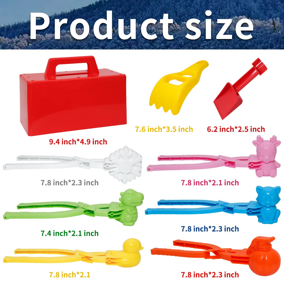 Holady Snow Fort Building Blocks & Sand Castle Mold Kit - 9-Piece Outdoor Winter & Summer Toys for Kids | Perfect for Snow Play, Beach Activities & Backyard Fun