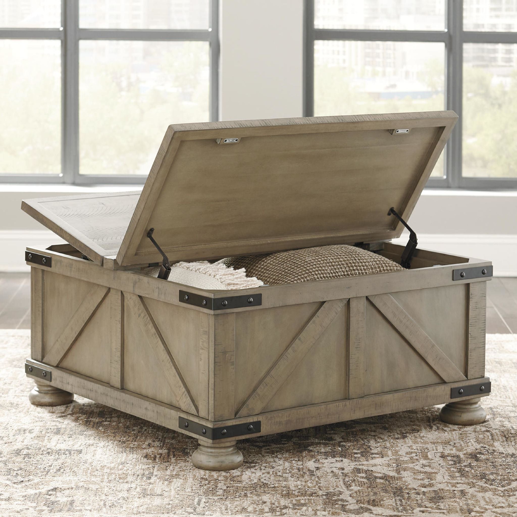 Modern Aldwin Coffee Table in Gray - Stylish Living Room Furniture for Small Spaces, Home Decor & Office Use