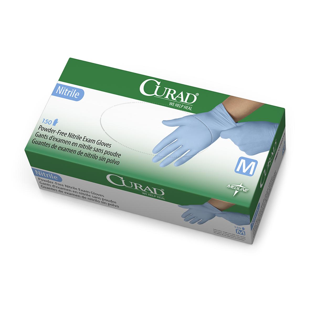 CURAD Nitrile Exam Gloves - Latex-Free, Powder-Free Disposable Medical Gloves for Healthcare, Tattoo, Food Handling (Small, Medium, Large, X-Large) - Ideal for Doctors, Nurses, Tattoo Artists & Food Service Workers
