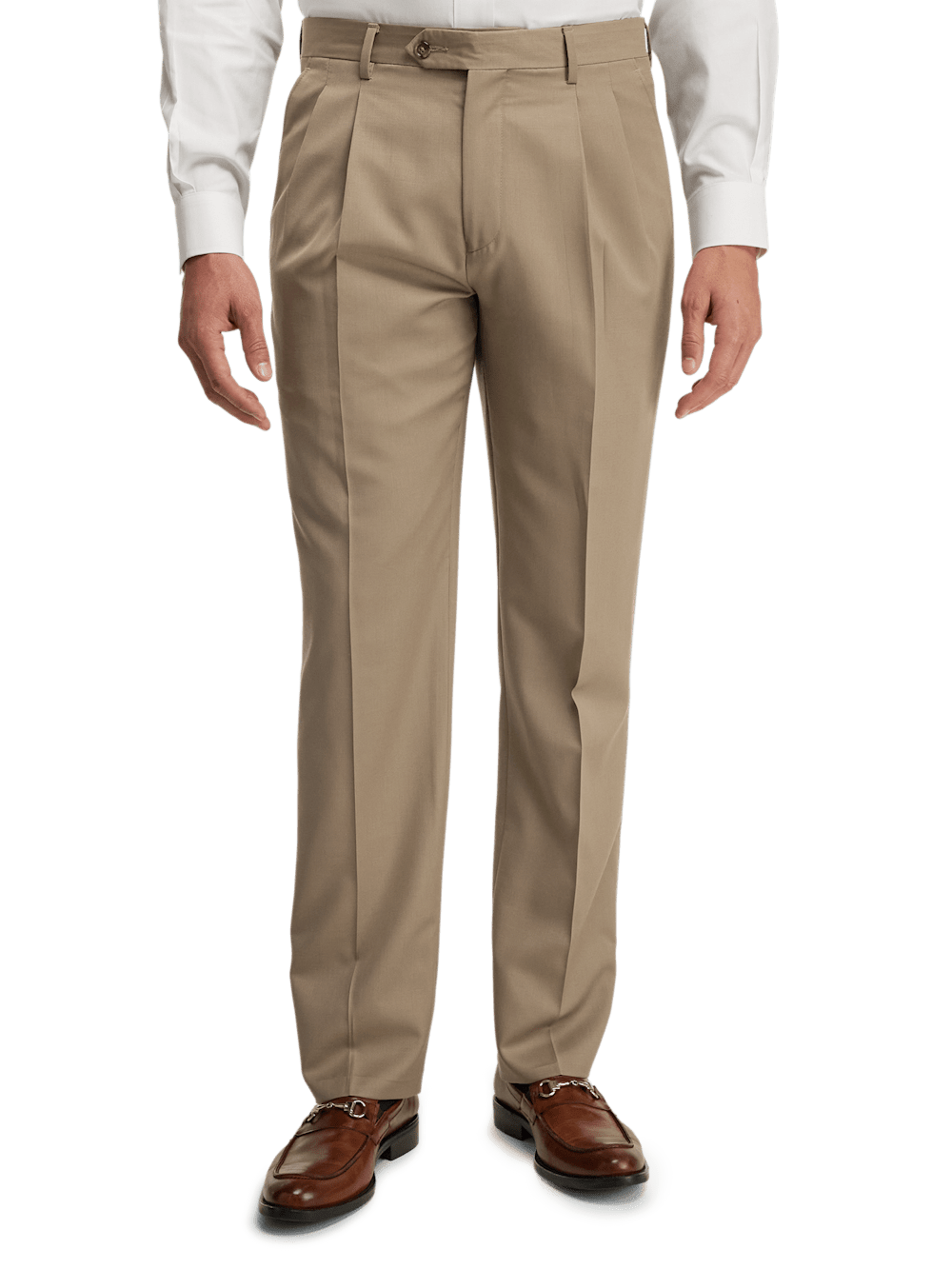 Premium Wool Gabardine Dress Pants for Men - Classic Tan Color | Office Wear, Business Casual & Formal Occasions
