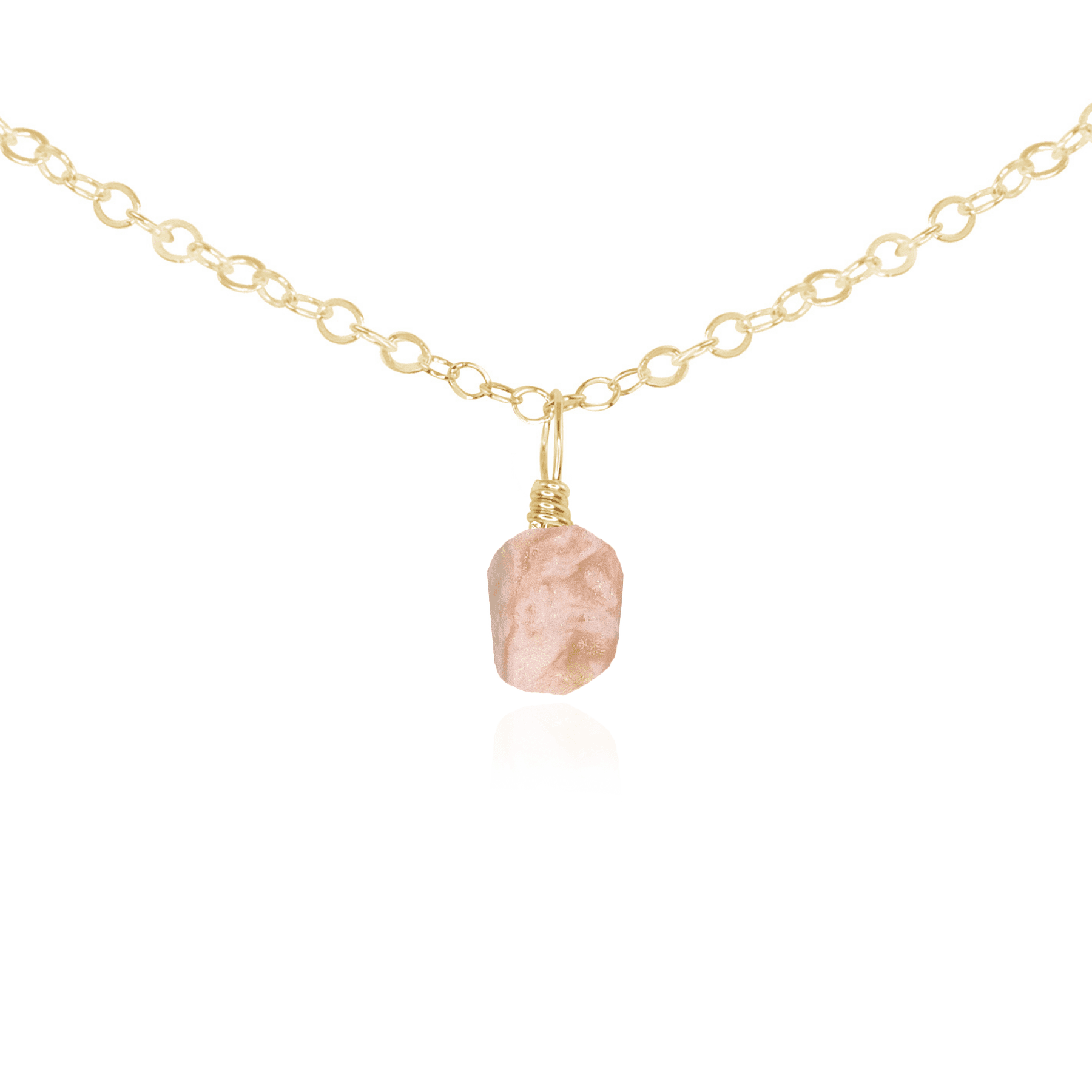 Natural Pink Peruvian Opal Gemstone Pendant Necklace - Dainty Choker for Women, Boho Jewelry Gift for Her, Perfect for Everyday Wear & Special Occasions