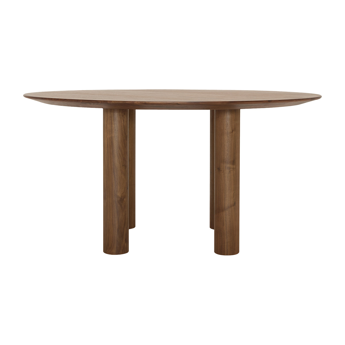 Round Walnut Dining Table 60 Inch - Modern Wooden Kitchen Table for Family Gatherings & Dinner Parties