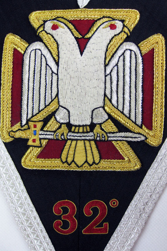 32nd Degree Scottish Constitution Masonic Collar - Hand Embroidered Freemason Regalia for Rituals & Ceremonies