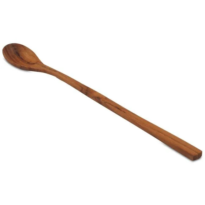 Premium 8 Inch Teak Wood Spoons - Set of 4 - Durable & Eco-Friendly Kitchen Utensils for Cooking, Serving & Salad Tossing