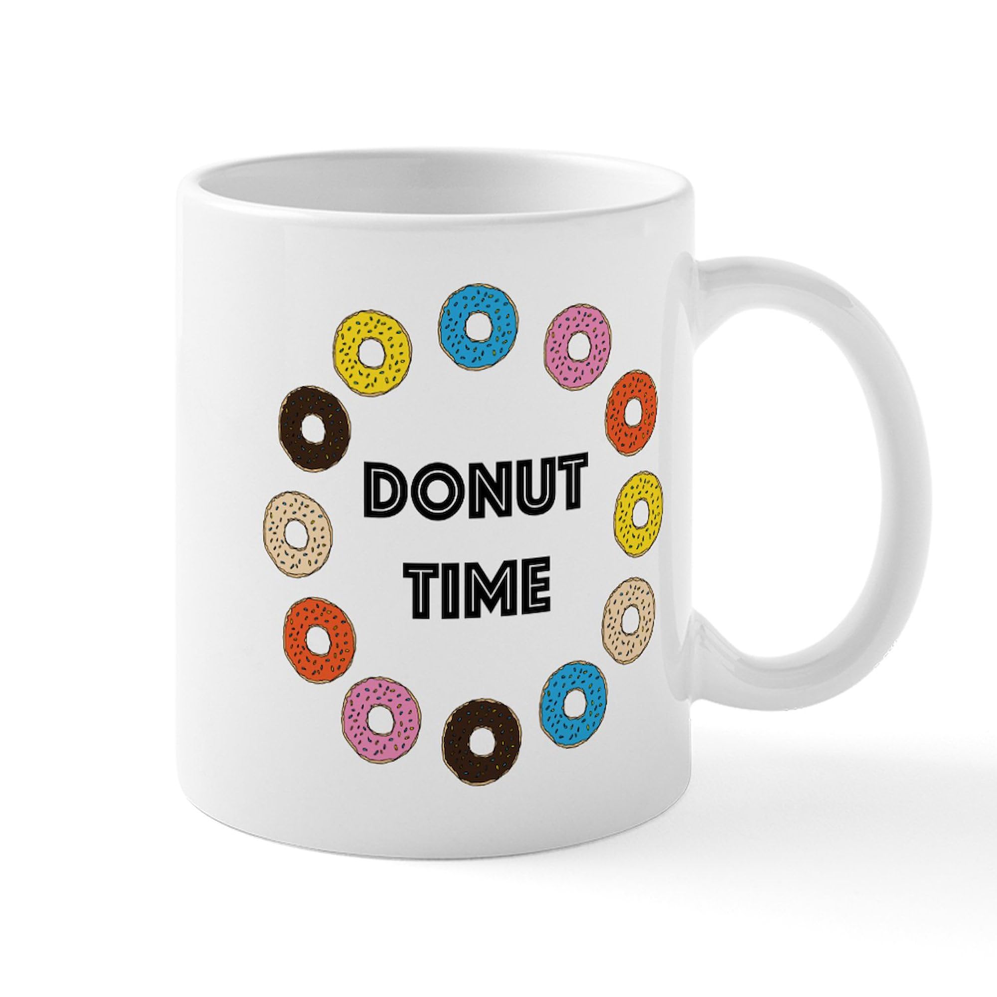Donut Time Ceramic Coffee Mug 11 oz (325 ml) - Perfect for Coffee, Tea & Hot Drinks - Ideal for Home, Office & Gifts