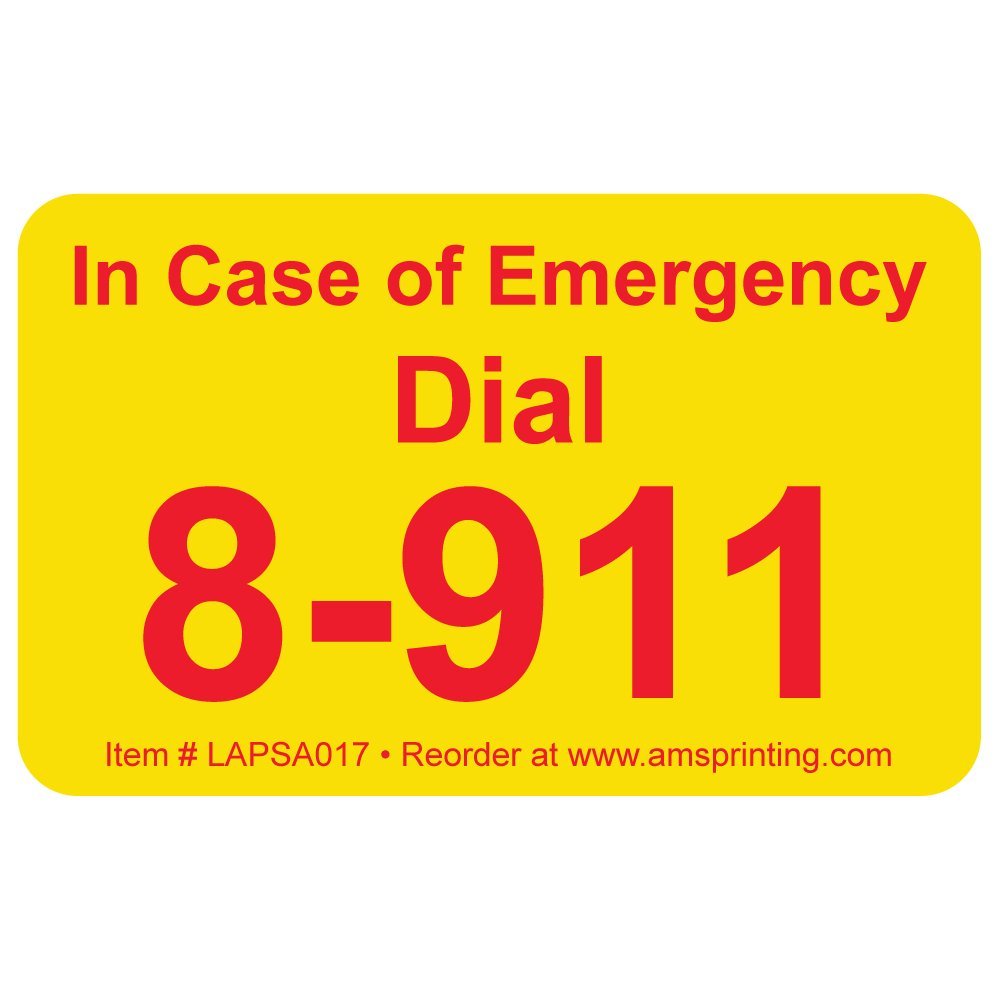 Emergency 8-911 Phone Stickers - 2