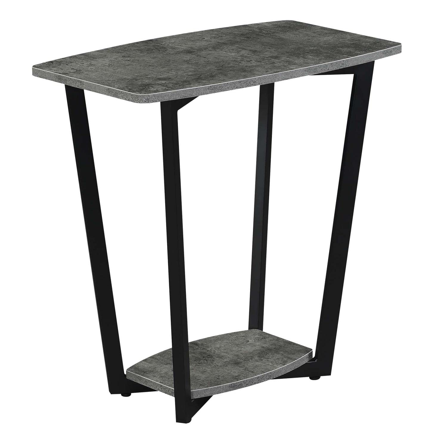 Convenience Concepts Graystone End/Side/Nesting Tables - Set of 3, Cement & Black Finish, Modern Accent Tables for Living Room, Bedroom or Office