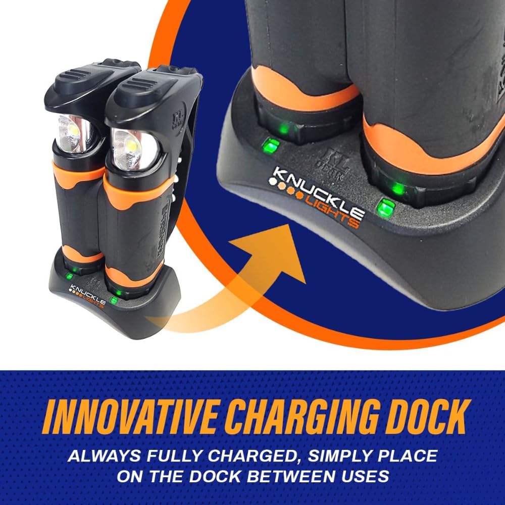 Ultra Bright LED Running Lights for Runners - Rechargeable Safety Lights with Flood Beams & Charging Dock - Essential Night Running Gear for Jogging, Walking, and Outdoor Activities - Stay Visible During Early Morning or Evening Workouts