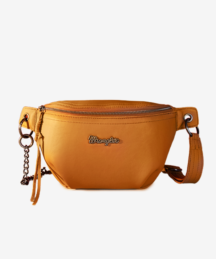 Wrangler Genuine Leather Belt Bag for Men & Women - Durable Waist Pack Fanny Pack - Perfect for Hiking, Travel & Outdoor Adventures
