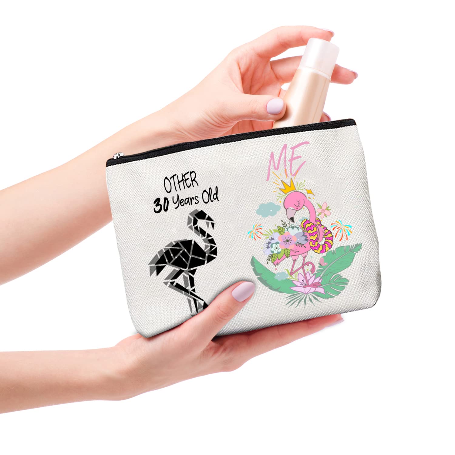 30th Birthday Gifts for Women - Elegant Makeup Bag & Compact Mirror Set - Perfect 30 Year Old Birthday Present - Ideal for Parties, Travel & Daily Use