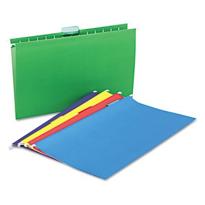 Hanging File Folders - 1/5 Tab - 11 Point - Legal Size - Assorted Colors (25/Box) - Perfect for Office Organization, Filing Cabinets & Document Storage
