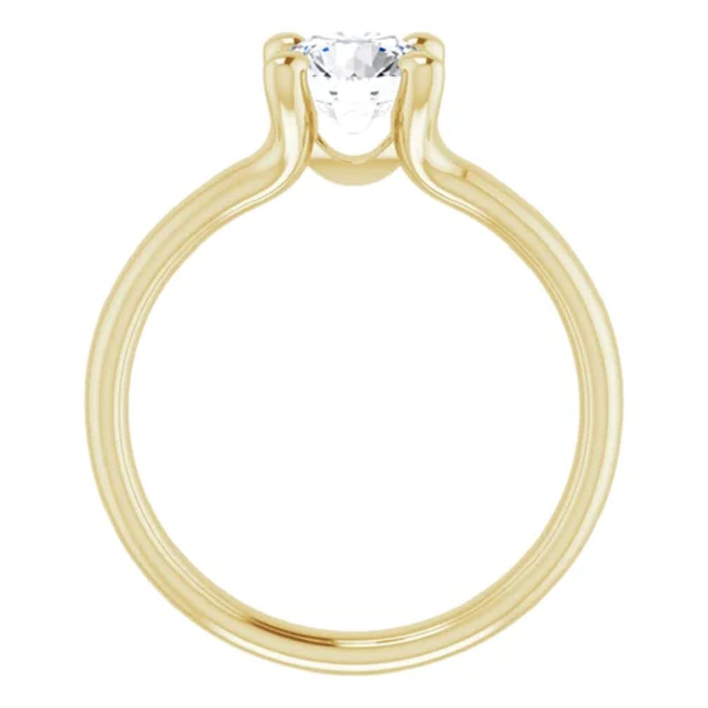 10K Solid Yellow Gold Handmade Moissanite Engagement Ring - 1.0 CT Round Cut Solitaire Wedding Band for Women, Bridal Proposal Ring (Perfect for Anniversaries, Valentine's Day & Special Occasions)