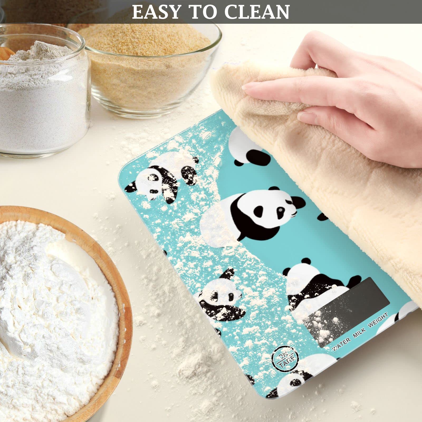 Waterproof Digital Kitchen Scale with Cute Cartoon Panda Design - Precise Food Scale in Ounces & Grams for Weight Loss, Baking, Cooking | Perfect for Home Kitchen, Meal Prep, and Portion Control