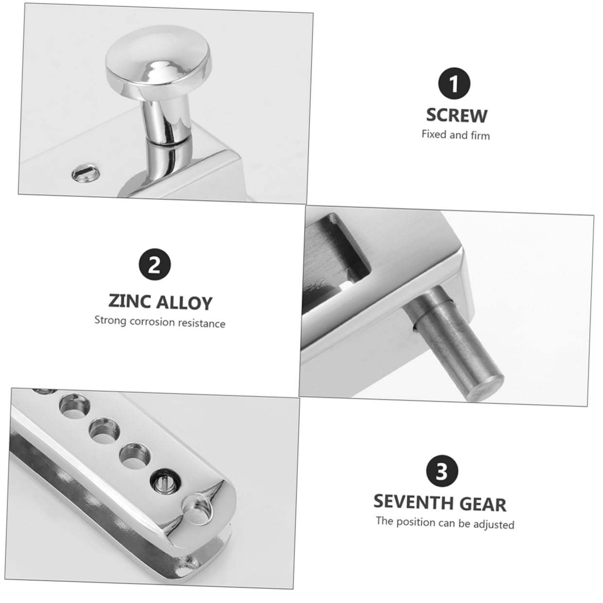 2-Pack Glass Door Lock for Bedroom, Shower & Patio - Sliding Door Security Lock with Zinc Alloy Cylinder, Child Safety Catch for Frameless Glass Doors (Home, Office, Hotel Use)