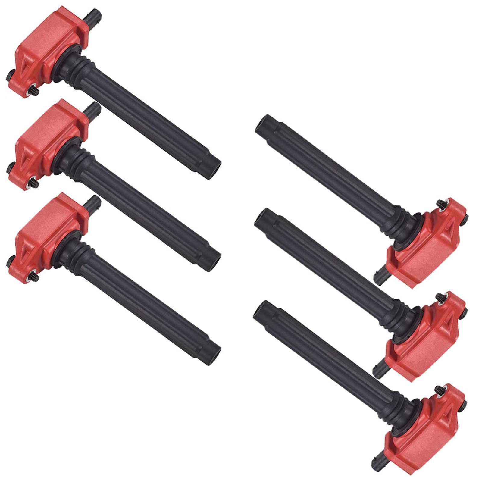 6-Pack MCK High Performance Ignition Coil Set Compatible with Chrysler Dodge Jeep Ram Volkswagen 3.2L 3.6L V6 (2011-2020) - Fits Town & Country, Avenger, Challenger, Charger, Durango, Wrangler 1500/2500, Routan - Improves Engine Power & Fuel Efficiency for Smooth Driving
