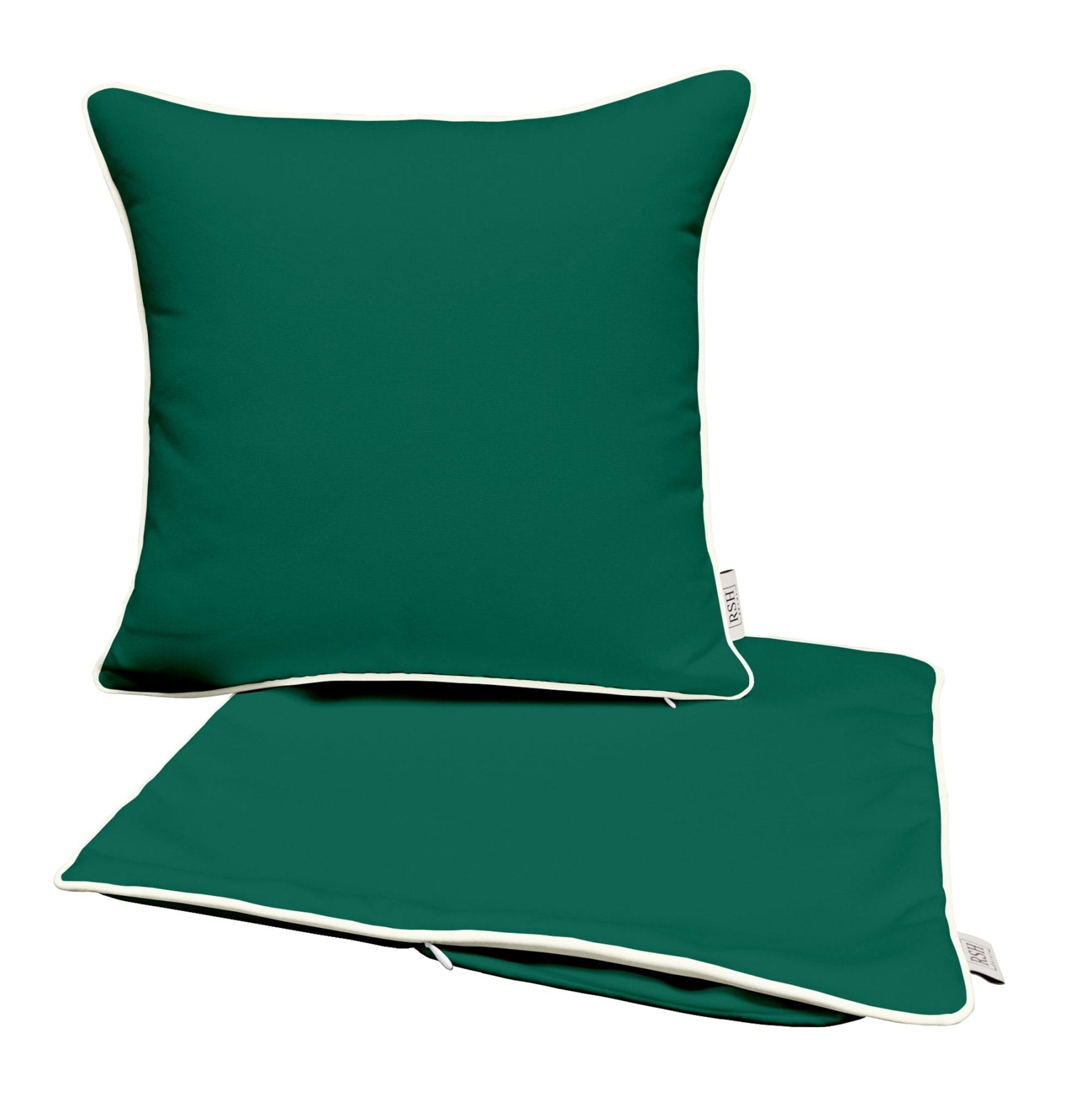 White Corded Zippered Square Pillow Cover - Sunbrella Basics | Decorative Throw Pillow Case for Sofa, Bed & Outdoor Furniture | Water-Resistant & UV-Protected Fabric