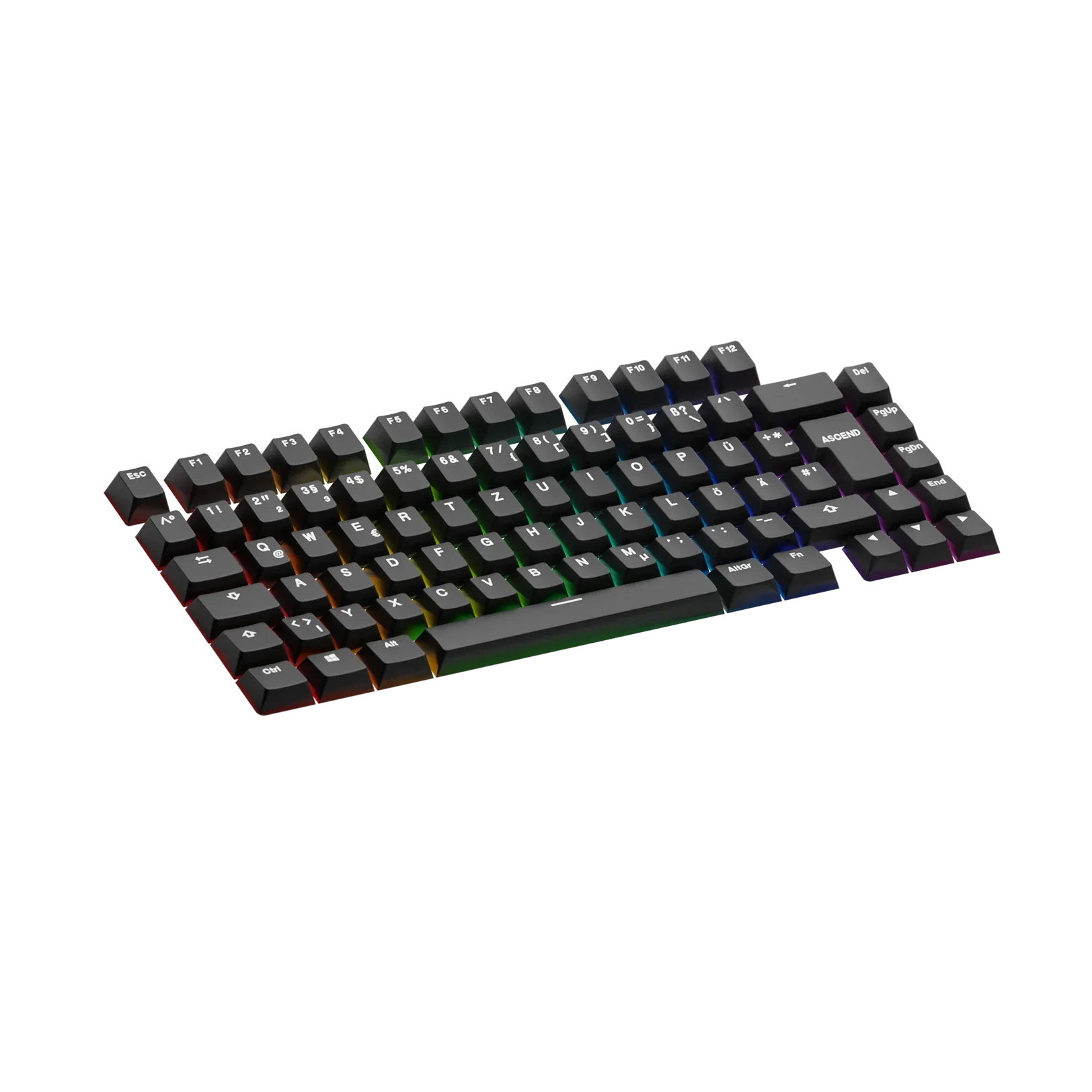 Keycaps Basics Classic Black DE - Mechanical Keyboard Keycaps for Typing & Gaming | Durable ABS Keycaps for PC, Mac, Laptop
