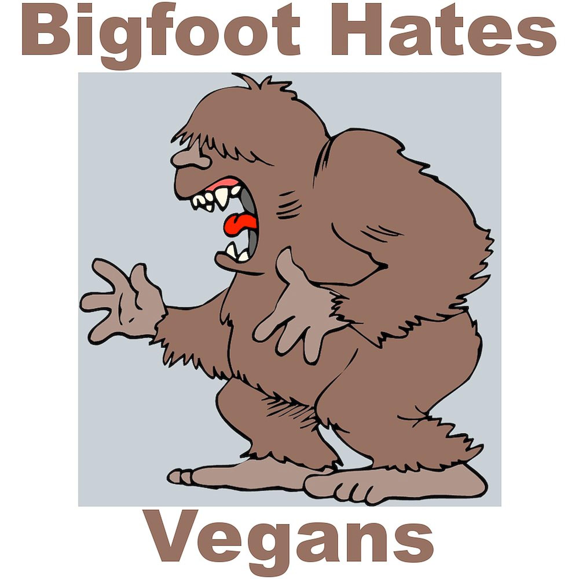 Bigfoot Hates Vegans Tote Bag - Natural Canvas Reusable Shopping Bag for Groceries, Beach & Eco-Friendly Lifestyle | Funny Novelty Gift