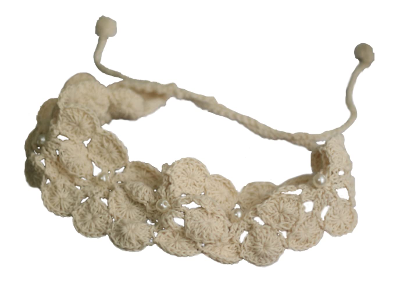 Ladies Handmade Floral Hair Bands - Boho Hair Accessories & Headbands for Women (Beige) | Perfect for Weddings, Parties & Everyday Style