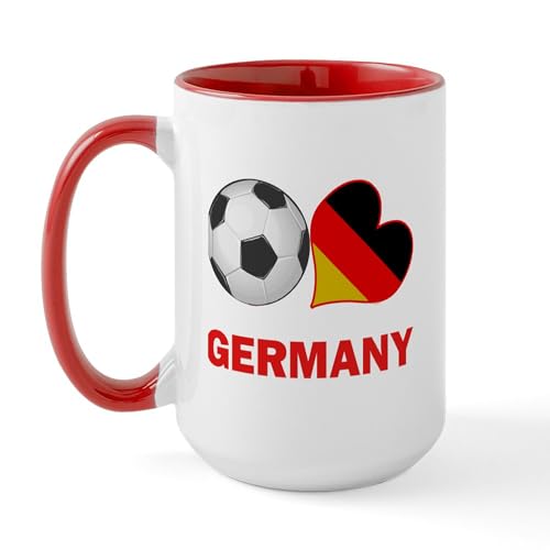 White/Red Inside - German Soccer Fan Large Mug