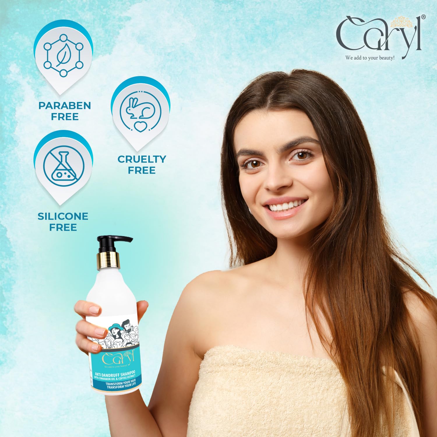 Anti Dandruff Shampoo with Cinnamon Oil & Coffee Extract - Clears Dandruff, Soothes Scalp Irritation for Men & Women - 300ml | Perfect for Daily Hair Care & Scalp Treatment