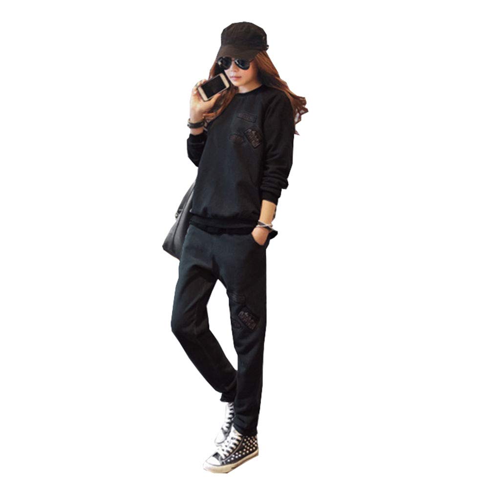 June Women's 2-Piece Fleece Pullover Sweatshirt & Jogger Pants Set - Plus Size Casual Outfit for Winter Comfort & Lounge Wear
