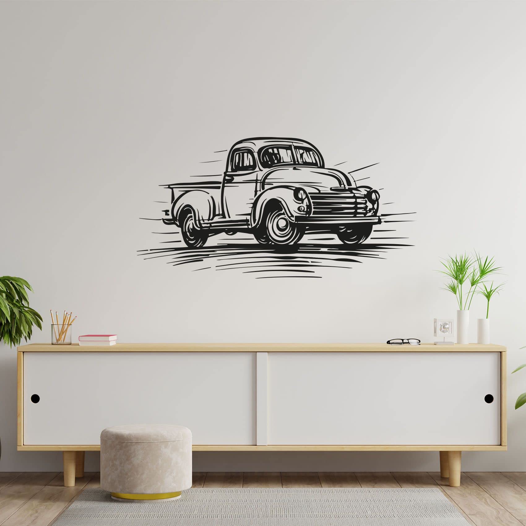 Monster Truck Toy Vehicle Wall Decal - 20x30 Inch Vinyl Sticker for Kids Room, Bedroom, Nursery & Kindergarten Decor - Fun Car, Truck & Wheel Themed Wall Art for Boys & Girls - Perfect for Home, Playroom & Classroom Decoration