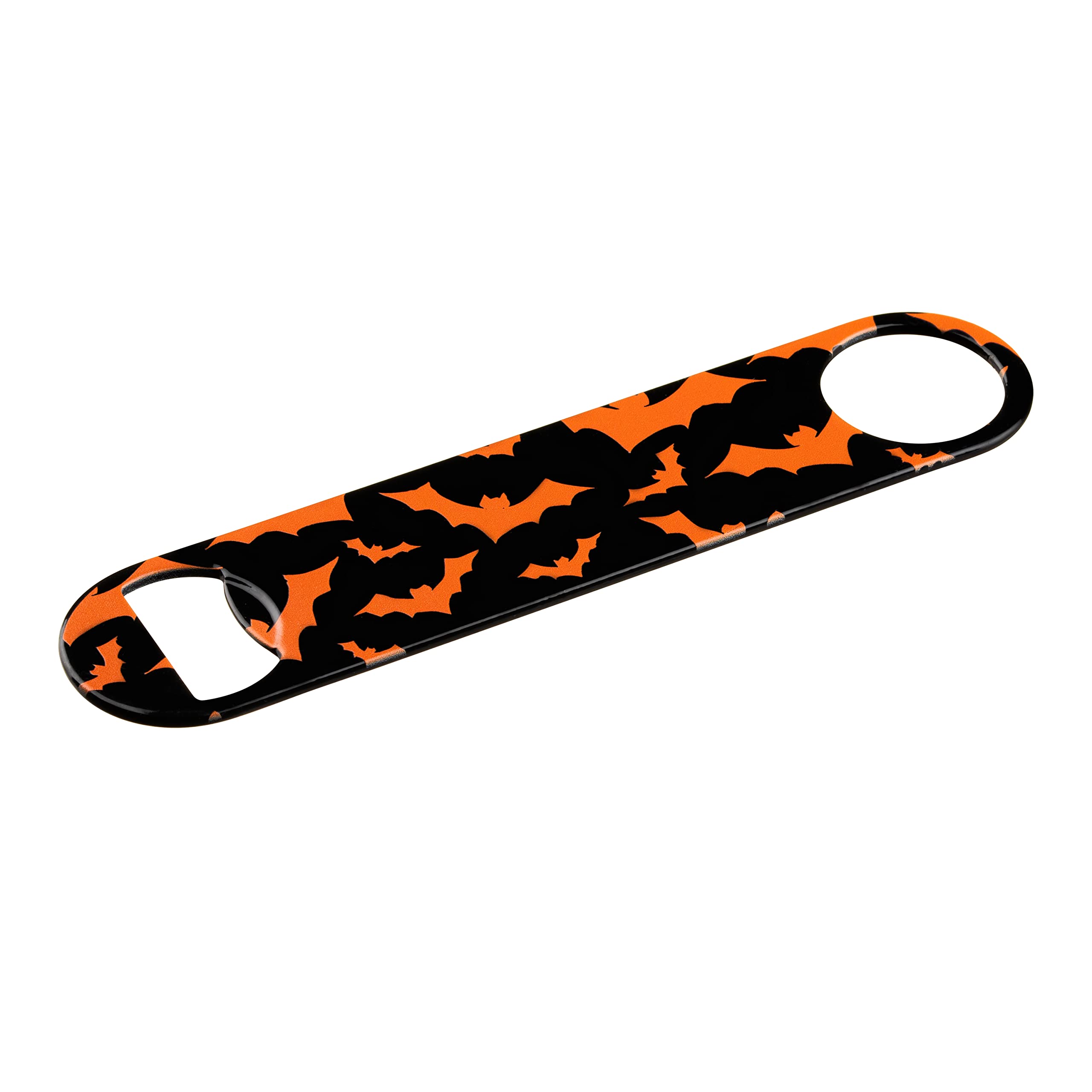 Halloween Bats Pattern Powder Coated Steel Bottle Opener - Durable Metal Beer Bottle Cap Remover for Halloween Party, Home Bar & Outdoor BBQ Accessories