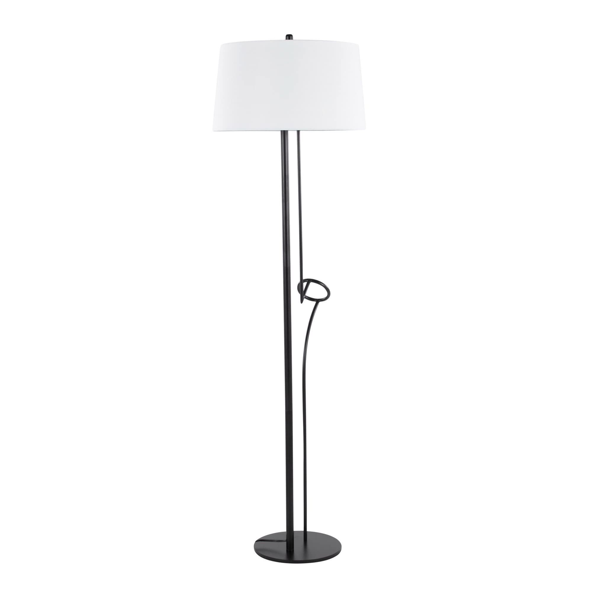 Modern Shadow Floor Lamp - Adjustable White & Black Standing Lamp for Living Room, Bedroom, Office - Tall Corner Lighting with Dimmable LED - Perfect for Reading, Relaxing & Home Decor