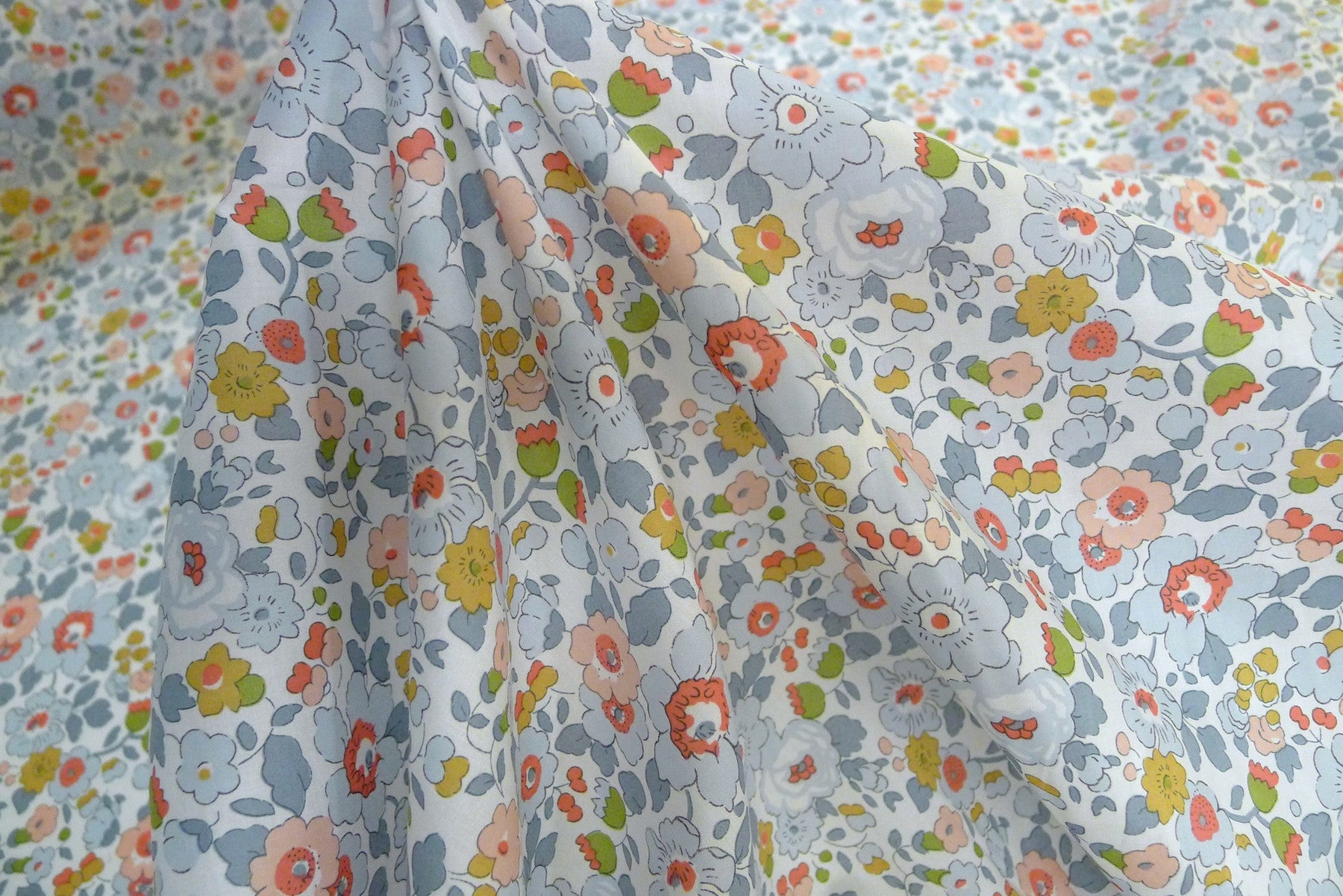 Betsy Blue Tana Lawn Cotton Fabric - Premium Quality for Dresses, Blouses & Quilting | Perfect for Sewing, Crafting & DIY Projects