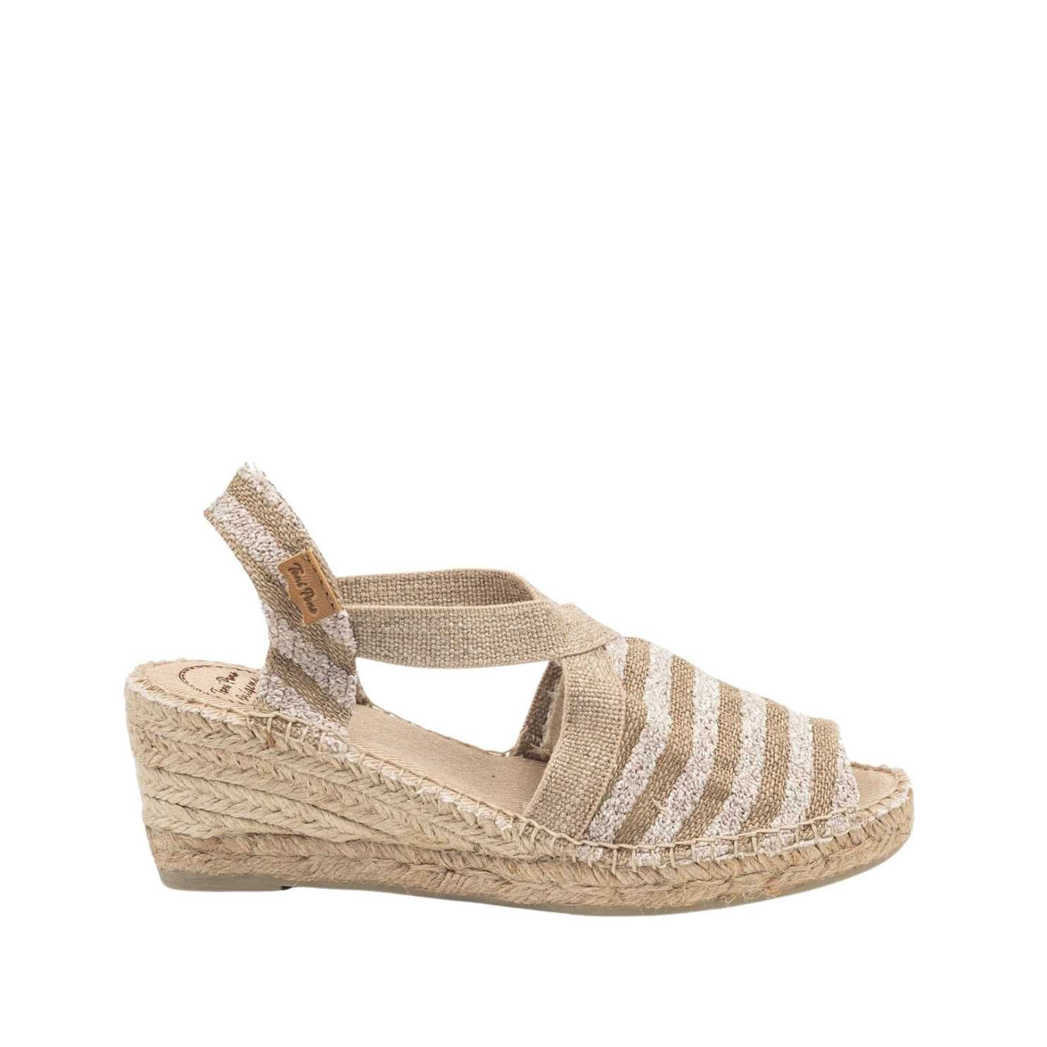Vegan Cotton Wedge Espadrilles for Women - Comfortable Striped Summer Shoes | Beach, Casual Outings & Vacation Wear