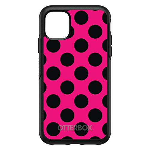 Black & Hot Pink Polka Dots On Black Case