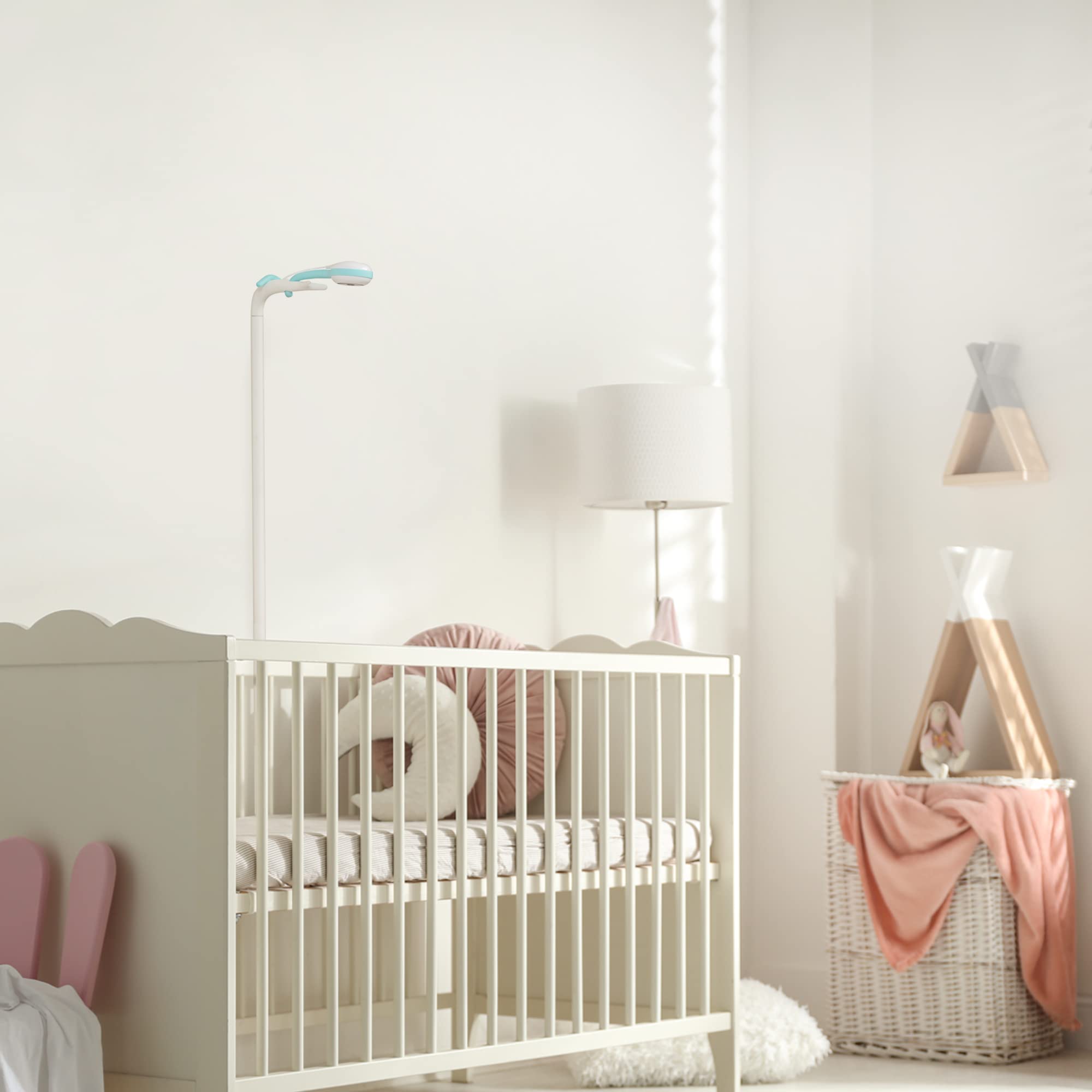 Lollipop Baby Monitor Floor Stand - Adjustable Nursery Crib Mount with Flexible Silicone Head (White) | Perfect for Nursery, Bedroom & Child Safety Monitoring