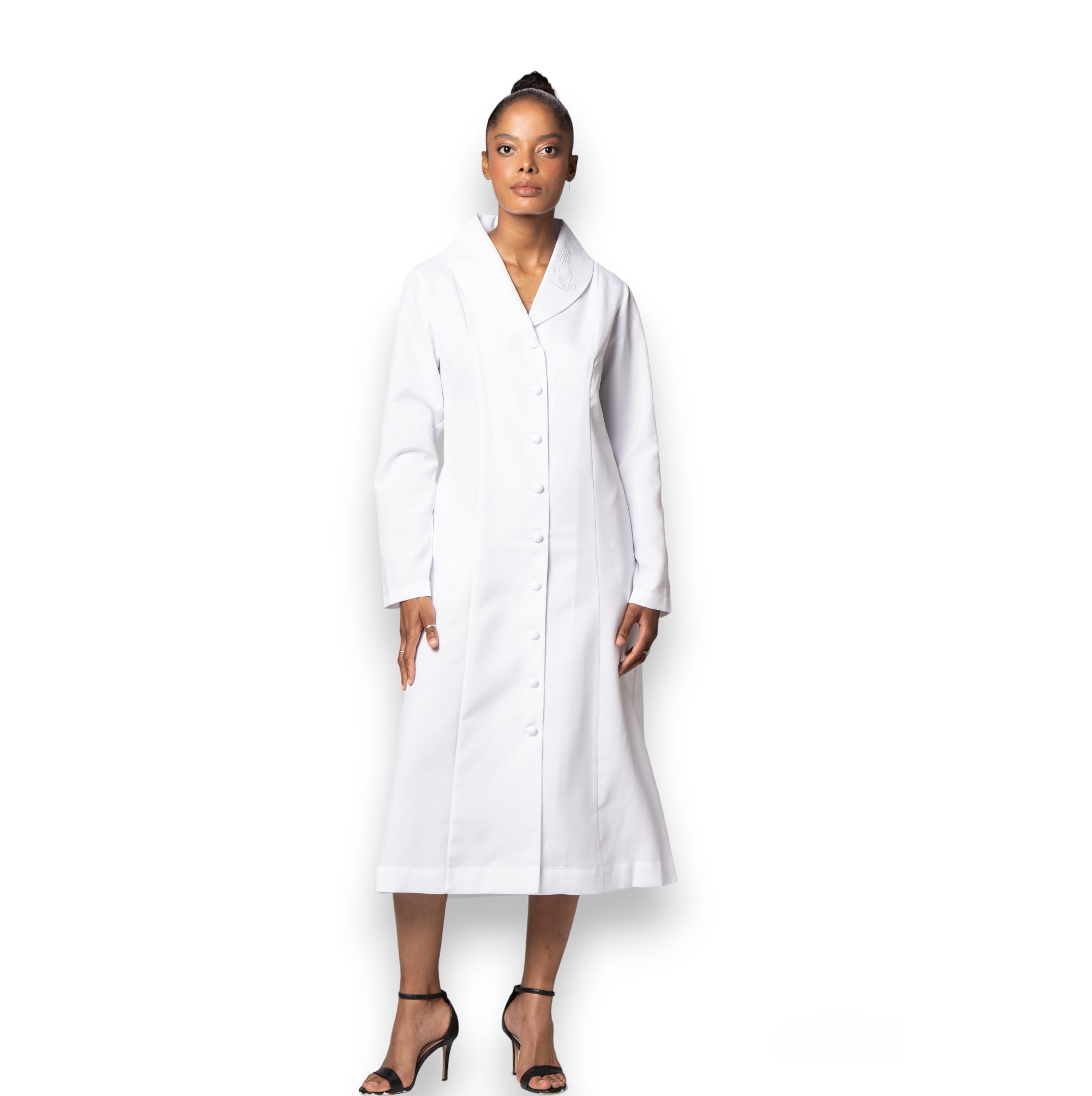 Elegant Button Front Clergy Dresses for Women - Church Robes & Choir Uniforms | Perfect for Sunday Services, Weddings & Religious Ceremonies