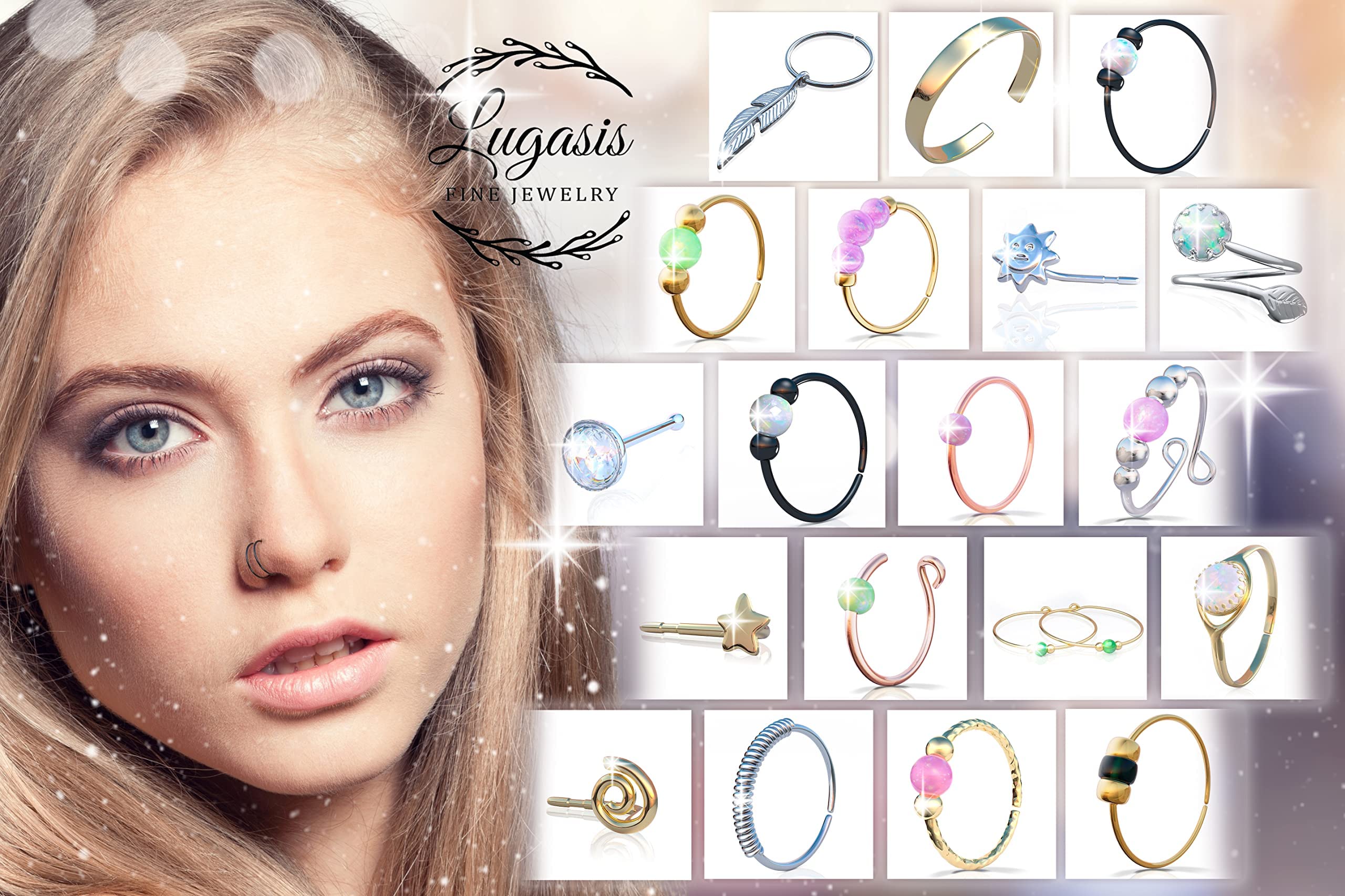 Clip On Fake Nose Ring - No Piercing Needed - 14K Gold Filled Faux Nose Hoop Jewelry for Women - Perfect for Parties, Halloween & Everyday Fashion Accessories