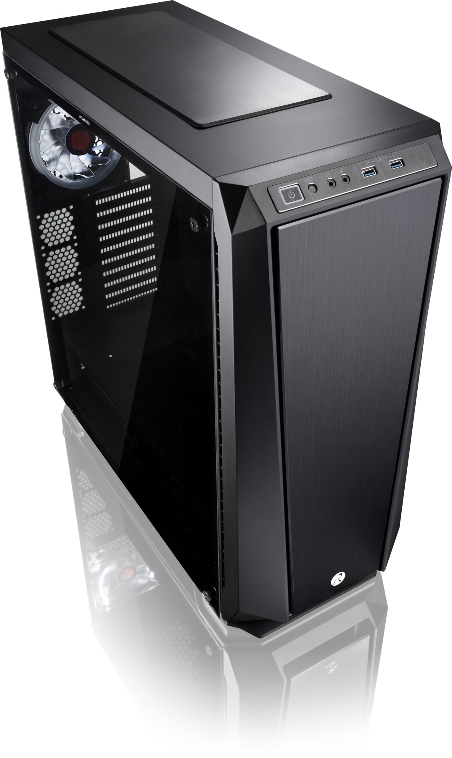 RAIJINTEK ZOFOS EVO WINDOW E-ATX Full Tower PC Gaming Case - Tempered Glass Side Panel, Front ARGB Lighting, Removable Bracket, Includes 1x140mm PWM ARGB Fan with Controller & 2x120mm Pre-Installed Fans (Black) - Perfect for High-End Gaming Rigs, Workstations, and Custom PC Builds