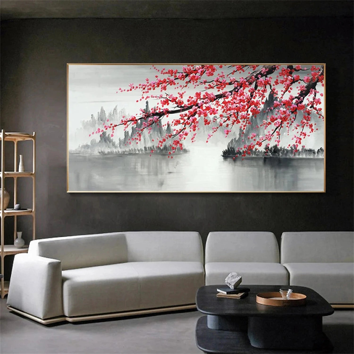 Flower and Tree Painting #FT107 - Handmade Canvas Wall Art for Home Decor, Living Room, Bedroom & Office