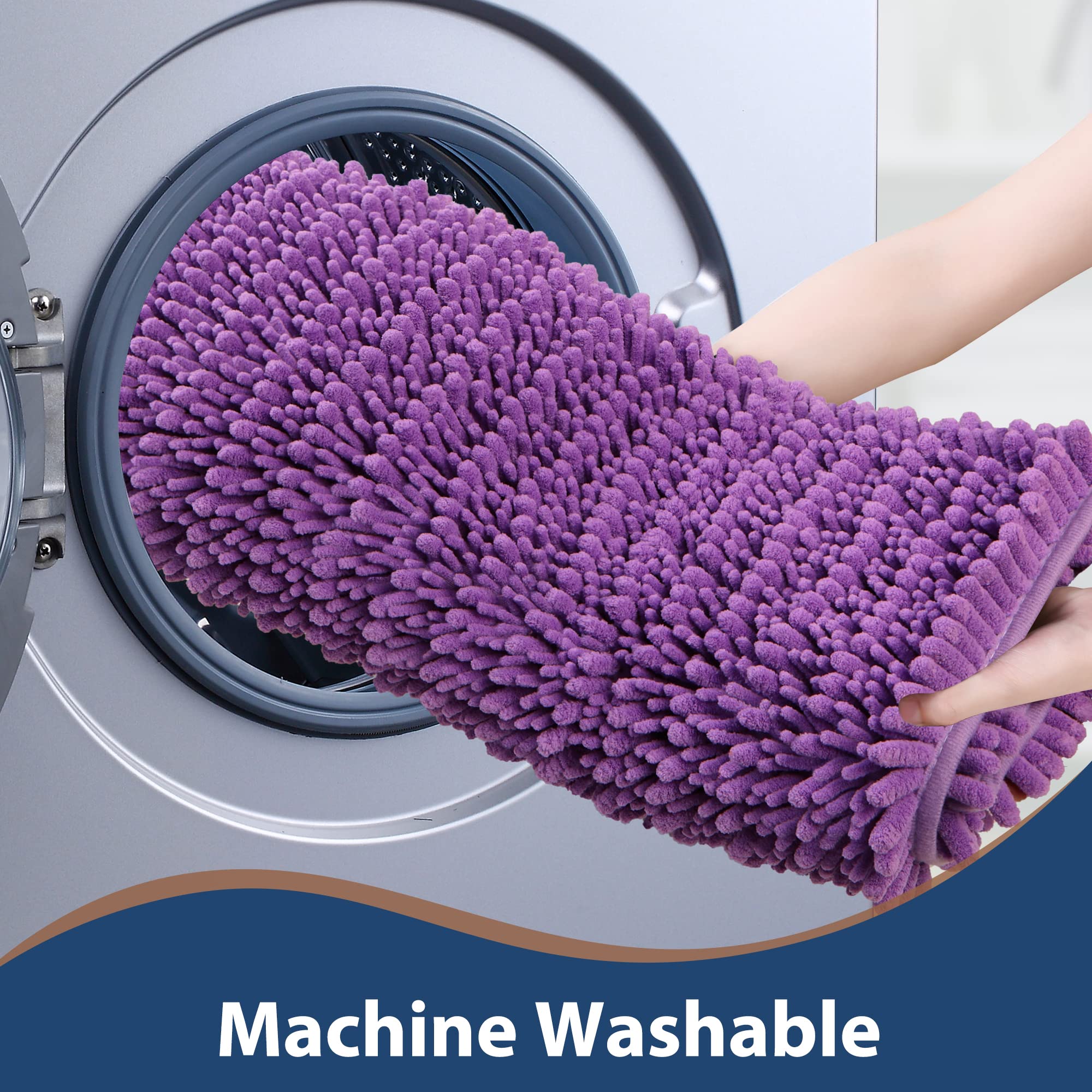 **FLOLEOPA Soft Plush Microfiber Bathroom Rugs – Super Absorbent, Non-Slip, Machine Washable Bath Mats for Tub, Shower & Bathroom Floor (31x59 Inches, Lavender) – Perfect for Cozy Bathrooms & Spa-Like Showers**