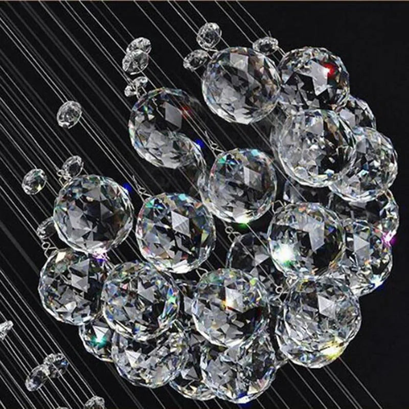 Extra Large Crystal Chandelier with Ball Design - Elegant Lighting Fixture for High Ceiling Living Rooms, Dining Rooms & Entryways