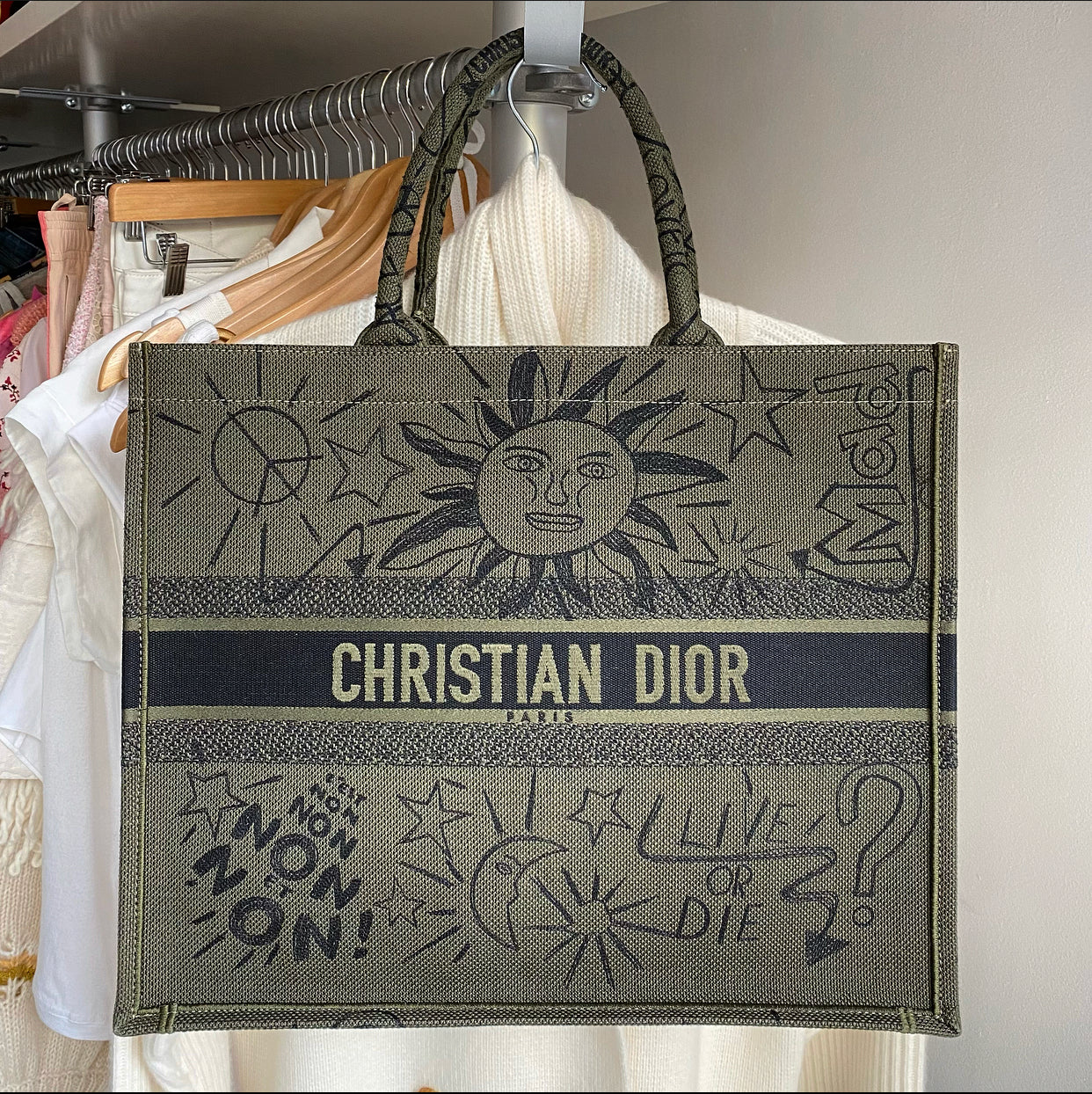 Christian Dior Dark Green Limited Edition Exclusive Book Tote Bag - Luxury Designer Handbag for Women | Perfect for Travel, Work & Everyday Use