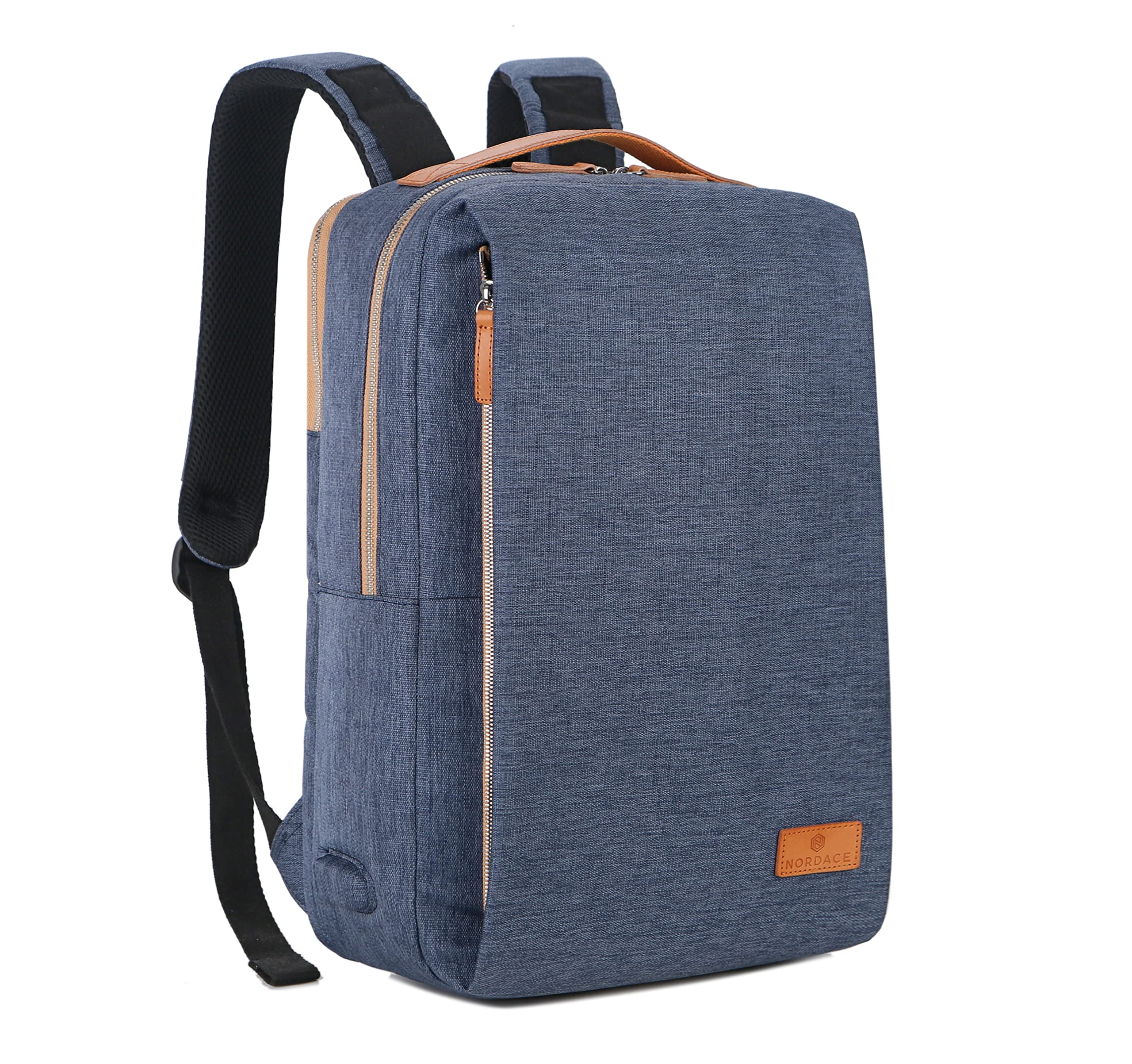 Nordace Siena Smart Backpack with USB Charging Port - 15.6 Inch Laptop Backpack for Men & Women, 19L Lightweight Travel Backpack for Work, Commuting, College & Everyday Use (Blue)