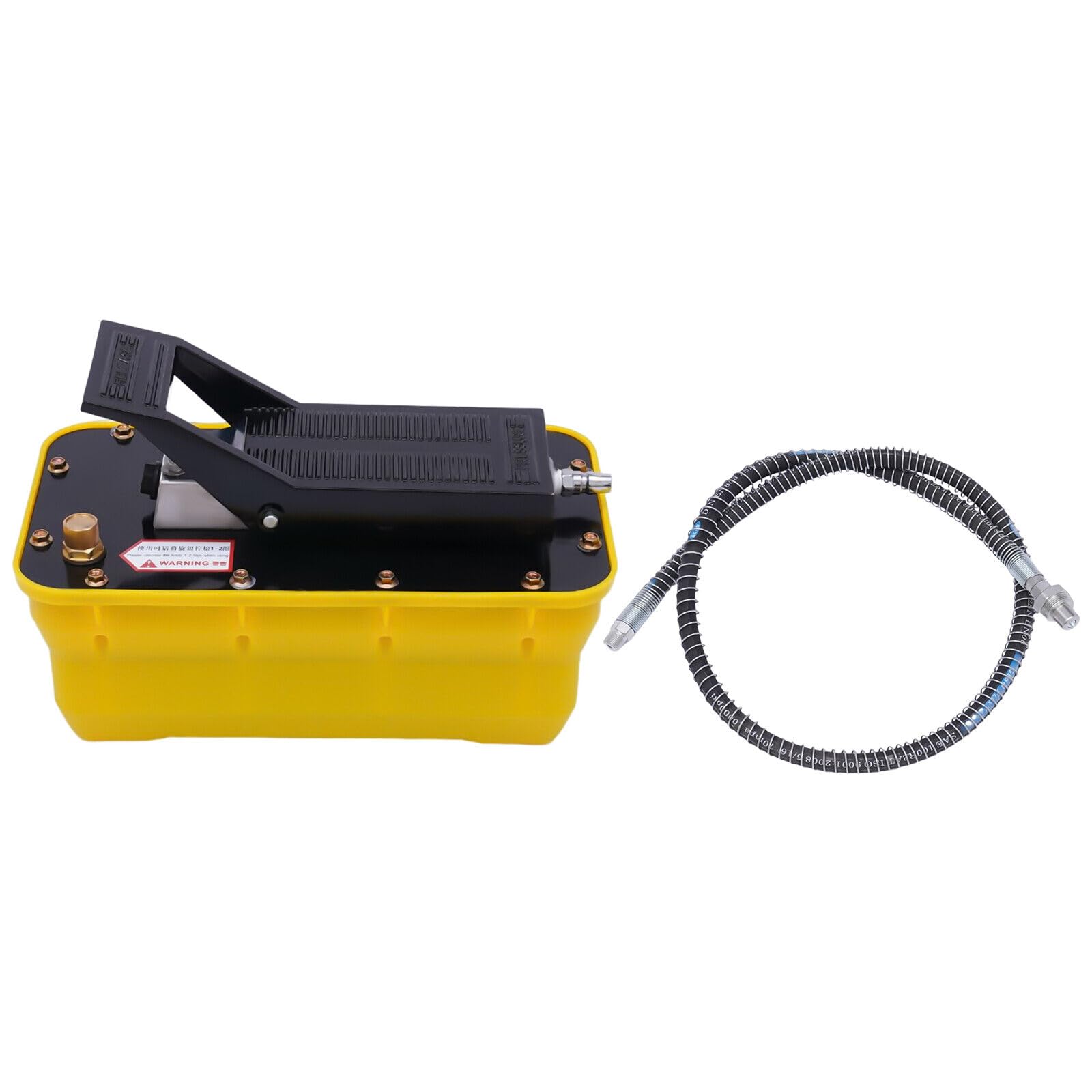 10 Ton 10000PSI Air Hydraulic Pump - High Pressure Pneumatic Foot Pump for Auto Body Frame Machine, Rotary Lift & Porta Power with 2.3L Capacity & Hose - Perfect for Car Repair Shops, Hydraulic Pressing & Heavy Duty Lifting
