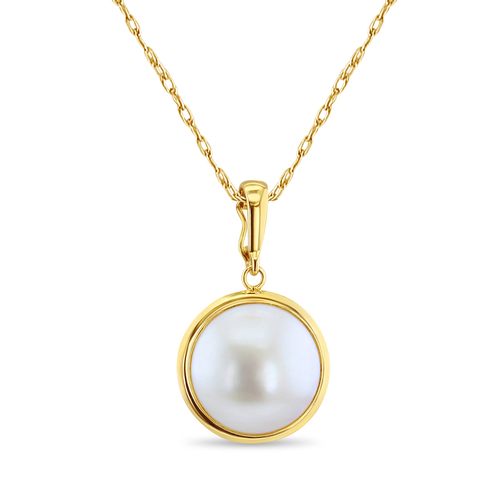 13MM Mother of Pearl Necklace with Polished Bezel - Elegant Jewelry for Women, Perfect for Weddings, Parties & Special Occasions