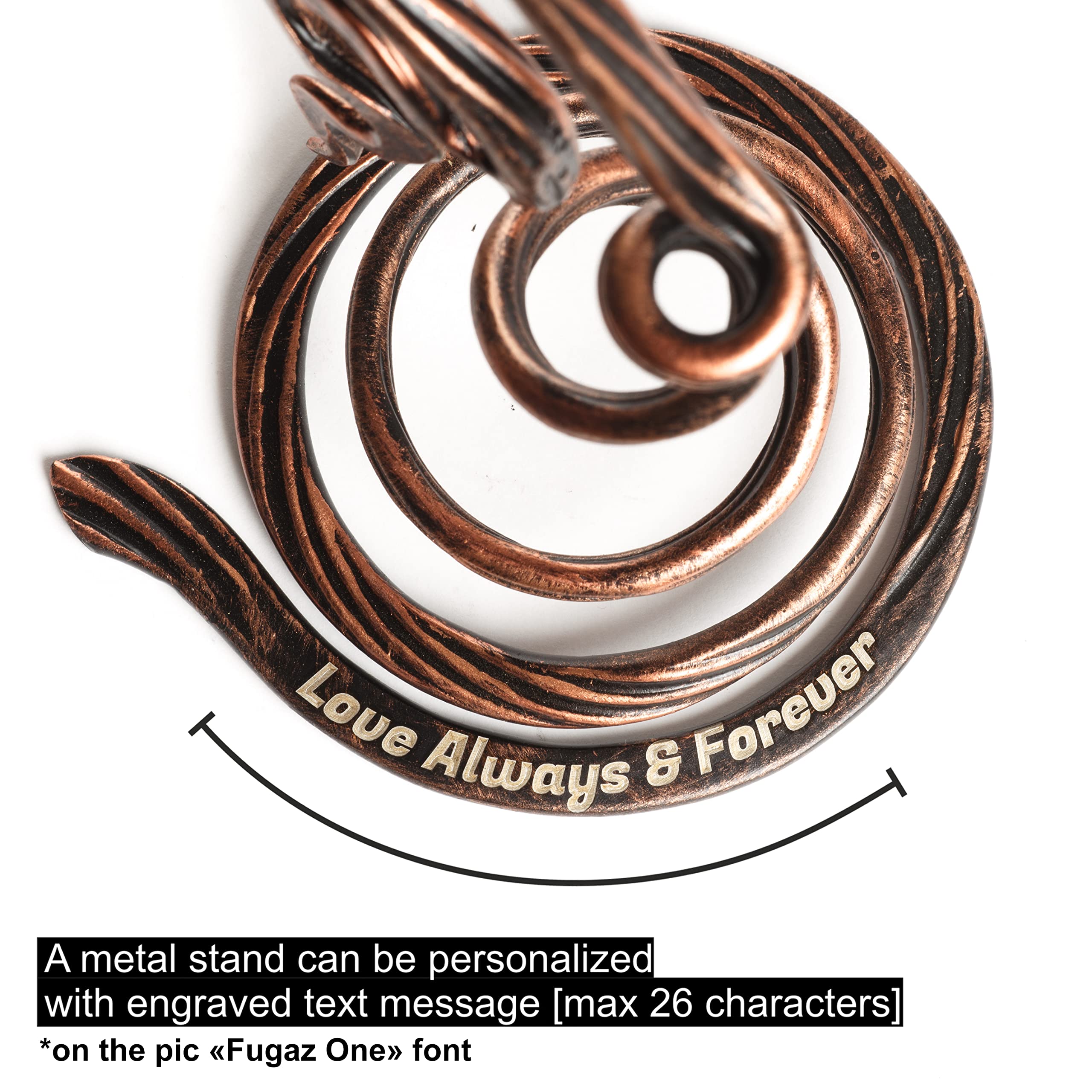 Personalized 7th Anniversary Copper Rose Gift for Wife - Engraved Metal Flower for Couples, Handcrafted Everlasting Artwork | Romantic Wedding Anniversary Present for Him & Her, Perfect for 7 Year Copper or 22 Year Anniversary Celebrations